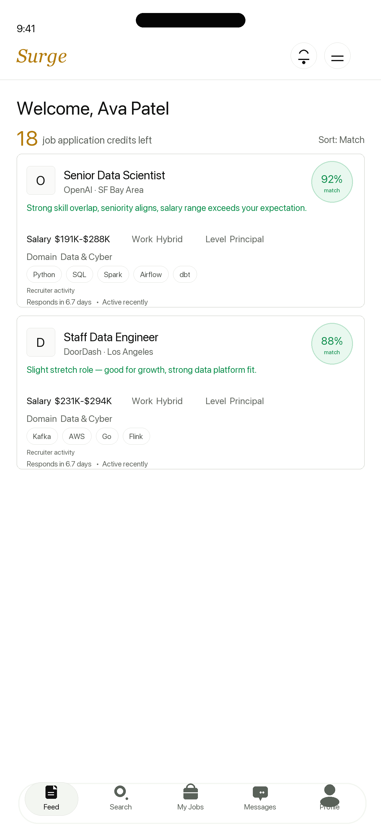 Curated roles in Surge